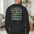 Funny Family Saying Apparel I GOT MY DADDY'S TEMPER And My Mama's Attitude Kids Men's Sweatshirt Back Print