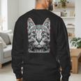 Glitch Weird Cat Kitten Optical Illusion Cat Mom Dad Men's Sweatshirt Back Print