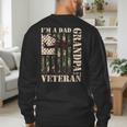 Grandpa Veteran Fathers Day Dad Veteran Camo American Flag Men's Sweatshirt Back Print