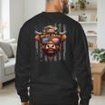 Highland Cow 4th July USA Flag Dad Father America Men Boys Men's Sweatshirt Back Print