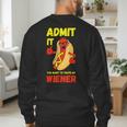 Hilarious Hot Dog Dad Joke Text Pun Dirty Joke -Barbecue Men's Sweatshirt Back Print
