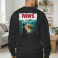 Humorous Paws Parody Cat Mouse For Cat Lover Cat Mom Cat Dad Men's Sweatshirt Back Print