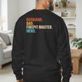 Husband Dad Firepit Master Hero Men's Sweatshirt Back Print