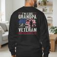 I'm A Dad Grandpa And Veteran Retro Papa Grandpa Men's Sweatshirt Back Print