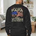 I'm A Dad Papa And Veteran Retro Dad Papa Grandpa Men's Sweatshirt Back Print