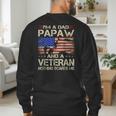 I'm A Dad Papaw And Veteran Retro Dad Papa Grandpa Men's Sweatshirt Back Print