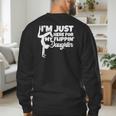 I'm Just Here For My Flippin Daughter Gymnastics Dad Mom Men's Sweatshirt Back Print