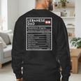 Lebanese Dad Nutrition Facts National Pride For Dad Men's Sweatshirt Back Print