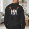 Leg Rest Naughty Dad Joke Vagitarian Lesbian Men's Sweatshirt Back Print