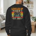 Leveled Up To Dad Of 3 Three Daddy Again 2025 Father's Day Men's Sweatshirt Back Print