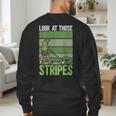 Look At Those Stripes Lawn Mowing Dad Lawn Mower Small Men's Sweatshirt Back Print