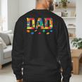 Master Builder Dad Birthday Boy Building Bricks Blocks Daddy Men's Sweatshirt Back Print