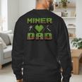 Miner Dad Birthday Boy Party Video Gamer Pixel Men's Sweatshirt Back Print
