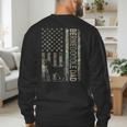 Mini Bernedoodle Dad Camo USA Flag DESIGN ON BACK Men's Sweatshirt Back Print