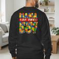 Mom And Dad Mama Birthday Boy Building Bricks Family Party Men's Sweatshirt Back Print
