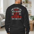Old Men Gag Workout Gym Fitness Exercise Weightlifting Dad Men's Sweatshirt Back Print