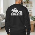 Papa Bear Two Cubs Shirt Daddy Bear Twin Tshirt Papa 2 Kids Men's Sweatshirt Back Print