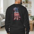 Patriotic Pitbull American Flag 4th Of July Dog Pitbull Dad Men's Sweatshirt Back Print