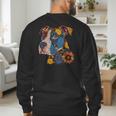 Pitbull Floral Dog Lover Vintage Flower Art Pitbull Mom Dad Men's Sweatshirt Back Print Pitbull Floral Dog Lover Vintage Flower Art Pitbull Mom Dad Men's Sweatshirt Back Print
