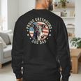 Proud Greyhound Dad American Flag Patriotic Greyhound Dad Men's Sweatshirt Back Print