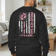 Proud New Dad New Girl Baby First Fathers Day American Flag Men's Sweatshirt Back Print