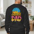 Retro Ice Cream Drip Softball Dad Game Day Dad Father's Day Men's Sweatshirt Back Print