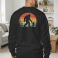 Retro Vintage Bigfoot Dad Fathers Day Father Son Matching Men's Sweatshirt Back Print
