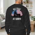 We Ride At Dawn Lawnmower Lawn Mowing Dad Vintage Men Men's Sweatshirt Back Print