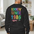 Rockin' Since 1986 Vintage Rockstar 40th Birthday Mom Dad 40 Men's Sweatshirt Back Print