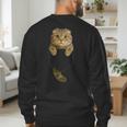 Scottish Fold Cat Pocket Cat Mom Cat Dad Cat Lover Men's Sweatshirt Back Print Scottish Fold Cat Pocket Cat Mom Cat Dad Cat Lover Men's Sweatshirt Back Print