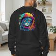 Space Cat Mom Cat Dad Men Women Kids Astronaut Space Men's Sweatshirt Back Print