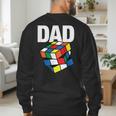 Speed Cubing Dad Puzzle Cuber Cube Kids Men's Sweatshirt Back Print