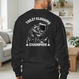 Toilet Clogging Champion Dad Joke Raccoon Trash Panda Men's Sweatshirt Back Print
