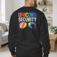 Unicorn Security Birthday Family Halloween Costume Mom Dad Men's Sweatshirt Back Print