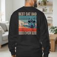 Vintage Best Cat Dad Ever Bump Fist Father's Day Cat Daddy Men's Sweatshirt Back Print