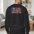 Vintage Gymnastics Dad American USA Flag Sports Men's Sweatshirt Back Print