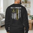 Vintage I'm A Proud Army Dad With American Flag Men's Sweatshirt Back Print
