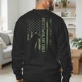 Vintage USA Camo Flag Proud Rottweiler Dad Rottie Silhouette Men's Sweatshirt Back Print