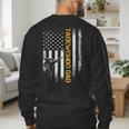 Vintage USA Flag Korea Taekwondo Training Dad Silhouette Men's Sweatshirt Back Print