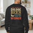 Weiner Dachshund Dad Drink Beer Hang With Dog Vintage Men's Sweatshirt Back Print Weiner Dachshund Dad Drink Beer Hang With Dog Vintage Men's Sweatshirt Back Print