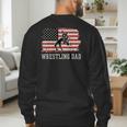 Wrestling Dad US Flag Fathers Day Retro Wrestling Fans Men's Sweatshirt Back Print