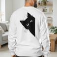 Curious Cat Peeking Sneaky Cat Cat Mom Cat Dad Men's Sweatshirt Back Print Curious Cat Peeking Sneaky Cat Cat Mom Cat Dad Men's Sweatshirt Back Print
