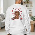 Cute Dachshund Valentine's Day Heart Love Dog Mom Dog Dad Men's Sweatshirt Back Print