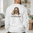 I'm Telling Dad Jesus Wearing Sunglasses Christian Fathers Men's Sweatshirt Back Print