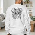 Line Art Dad Mom Dog Teecup Yorkie Men's Sweatshirt Back Print