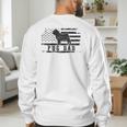 Pug Dad Distressed American Flag Patriotic Dog Men's Sweatshirt Back Print