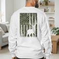 US Flag Deer Elk Buck Camoflage Hunting Hunter Dad Grandpa Men's Sweatshirt Back Print