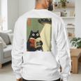 Vintage Japanese Cat Book Lovers UFO Alien Abduction Cat Dad Men's Sweatshirt Back Print