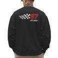 67 Pit Crew Six Seven Racing Birthday Race Car For Dad Mom Men's Sweatshirt Back Print