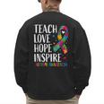 Autism Awareness Ribbon Mom Dad Kids Autistic Support Autism Men's Sweatshirt Back Print